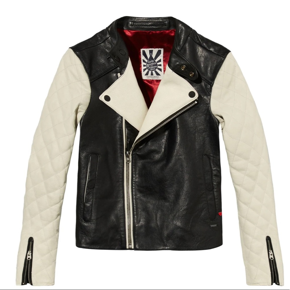 Scotch and soda two toned genuine leather jacket